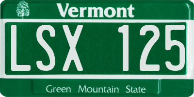 VT license plate LSX125