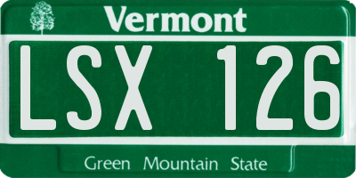 VT license plate LSX126