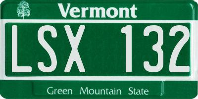 VT license plate LSX132