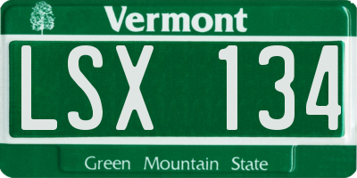 VT license plate LSX134