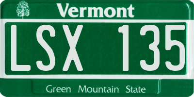 VT license plate LSX135