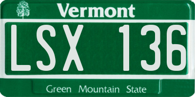VT license plate LSX136