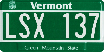 VT license plate LSX137