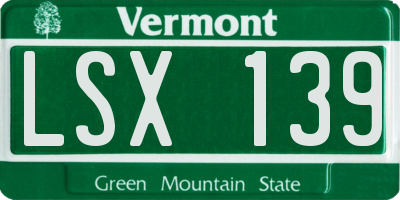 VT license plate LSX139