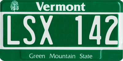 VT license plate LSX142