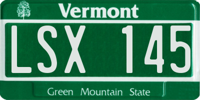 VT license plate LSX145
