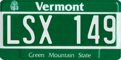 VT license plate LSX149