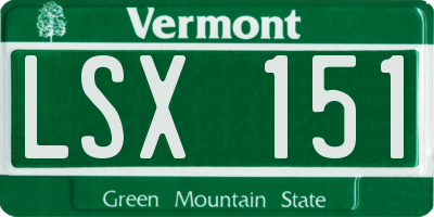 VT license plate LSX151