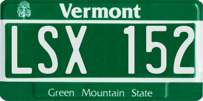 VT license plate LSX152