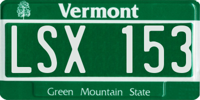 VT license plate LSX153