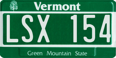 VT license plate LSX154