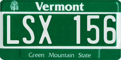 VT license plate LSX156