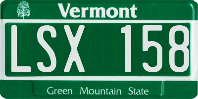 VT license plate LSX158