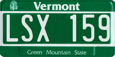 VT license plate LSX159