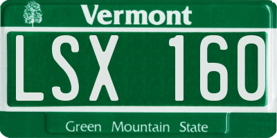 VT license plate LSX160