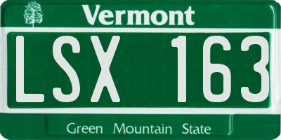 VT license plate LSX163