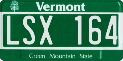 VT license plate LSX164