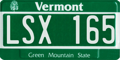 VT license plate LSX165