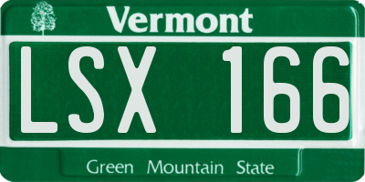 VT license plate LSX166