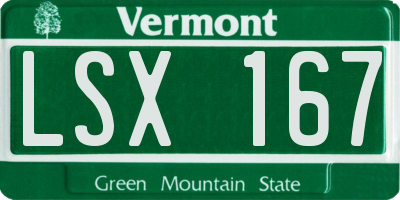 VT license plate LSX167