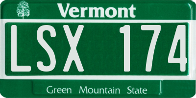 VT license plate LSX174