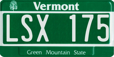 VT license plate LSX175