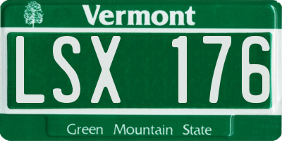 VT license plate LSX176