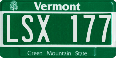 VT license plate LSX177