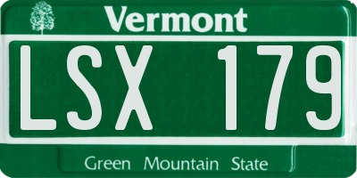 VT license plate LSX179