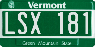 VT license plate LSX181