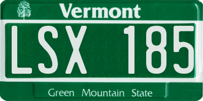 VT license plate LSX185