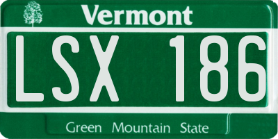 VT license plate LSX186