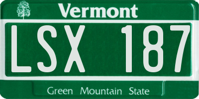 VT license plate LSX187