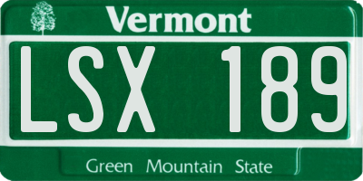 VT license plate LSX189
