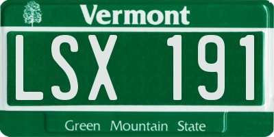 VT license plate LSX191