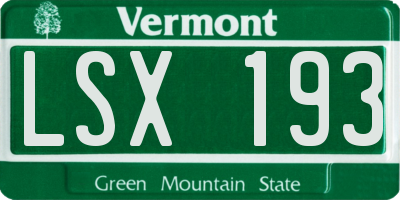 VT license plate LSX193
