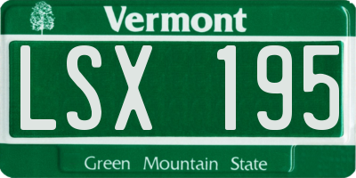VT license plate LSX195