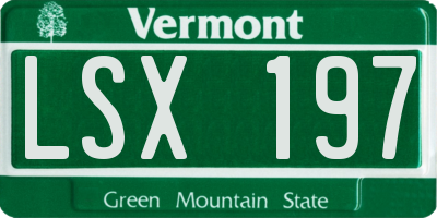 VT license plate LSX197