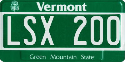VT license plate LSX200