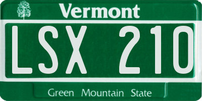 VT license plate LSX210