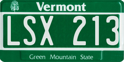 VT license plate LSX213