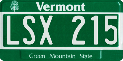 VT license plate LSX215