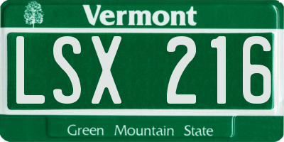 VT license plate LSX216