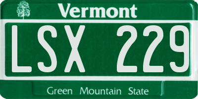 VT license plate LSX229