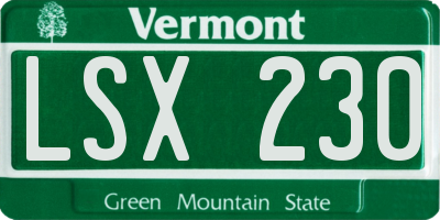 VT license plate LSX230