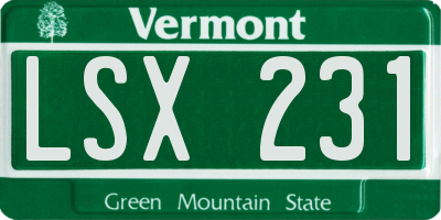 VT license plate LSX231