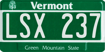 VT license plate LSX237