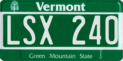 VT license plate LSX240