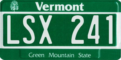 VT license plate LSX241