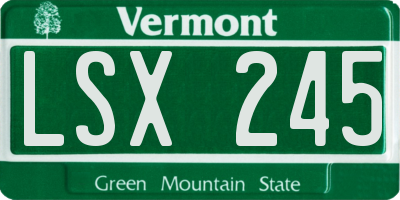 VT license plate LSX245